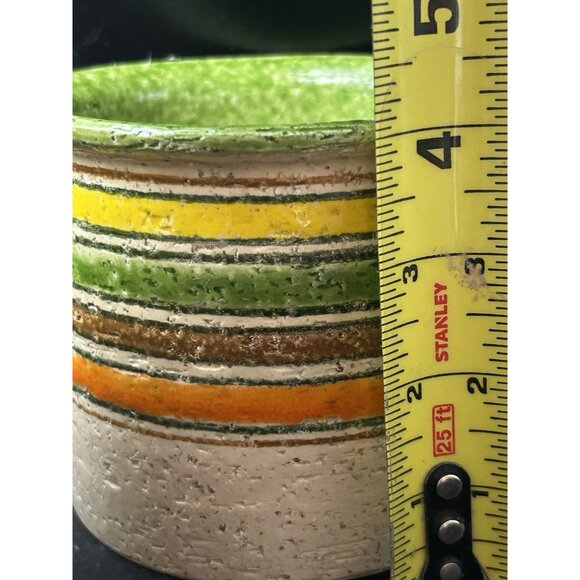 Bitossi Planter Pot Set 3 Londi Italy Pottery Floral Stripe Rosenthal Netter 4" - Picture 11 of 16